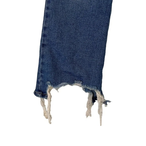 No Boundaries Jeans Juniors 9 Distressed Frayed Hem Cropped High Waisted Denim - Picture 3 of 7